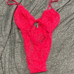 Bright Pink Savage x Fenty Lace Bodysuit